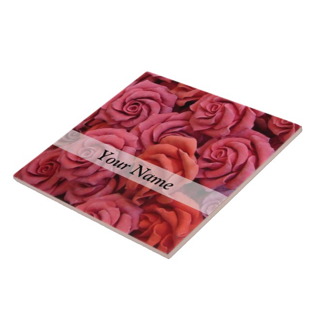 Carreau Roses à fleurs roses (Côté)