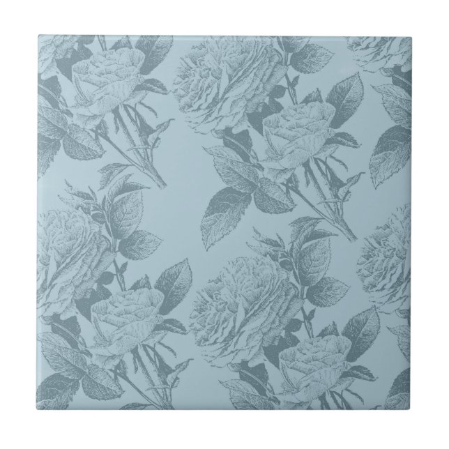 Carreau Roses bleus vintages (Devant)