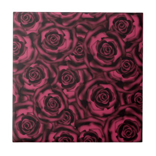 Carreau Roses de Bourgogne foncée.