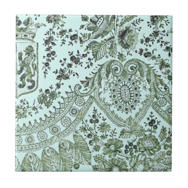 Carreau Roses de dentelle verte (Devant)