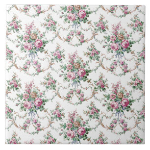 Carreau Roses et butins vintages élégants