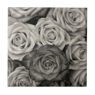 Carreau Roses noires et blanches