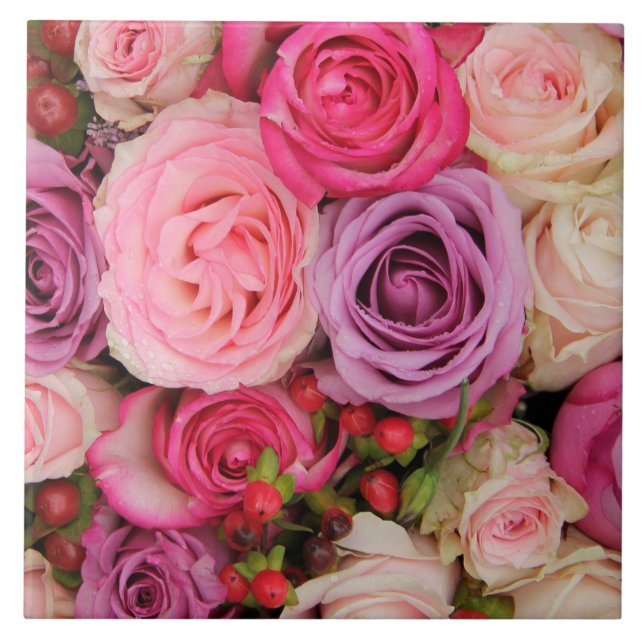 Carreau Roses roses mixtes par Therosegarden (Devant)