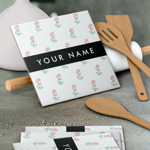 Carreau Roses Rouges, Motif De Roses, Votre Nom