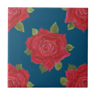 Carreau Roses rouges romantiques sur Carrelage en céramiqu