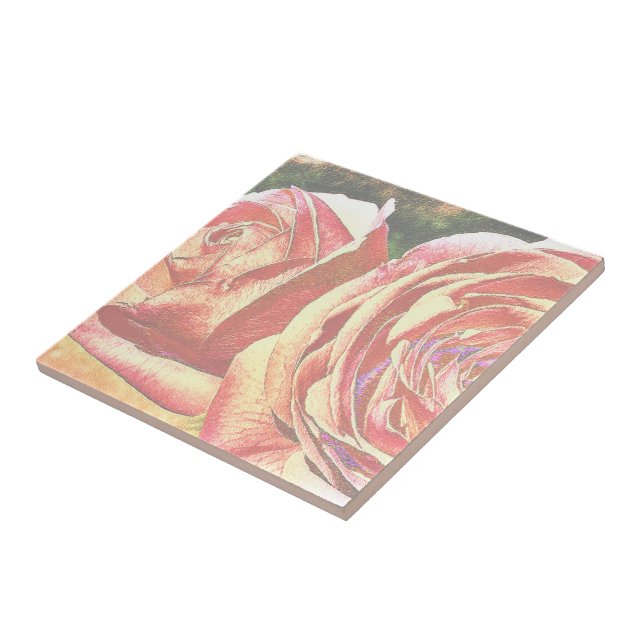 Carreau Roses thé du jardin (Côté)