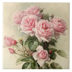 Carreau Roses victoriens roses chics minables