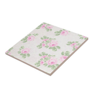 Carreau Roses vintages florales chic rose