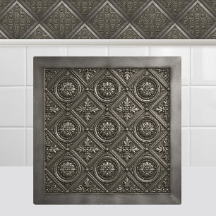 Carreau Rosette en étain pressé victorien Grille en métal