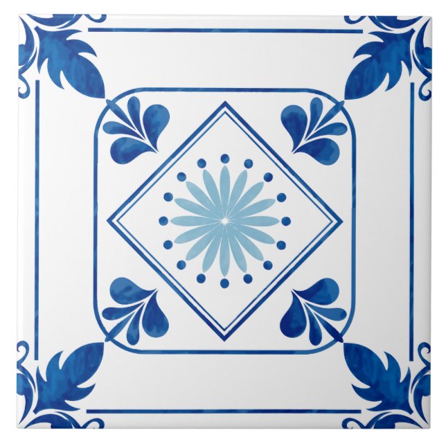 Carreau Rosette méditerranéenne (Bleu clair) Carrelage en  (Devant)