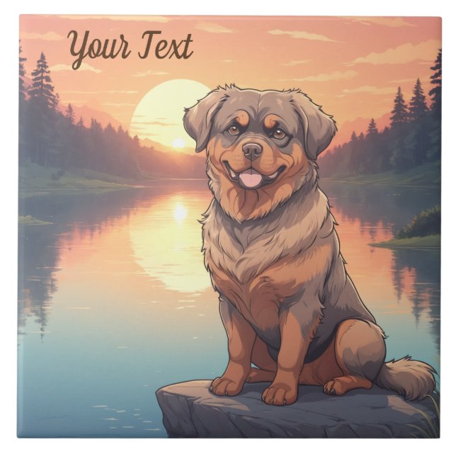 Carreau Rottweiler par lac (Devant)