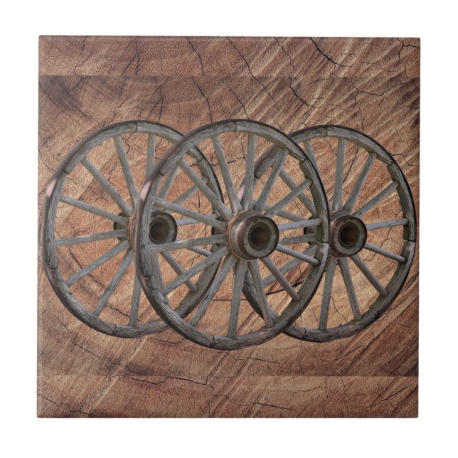Carreau Roues en bois vintage (Devant)