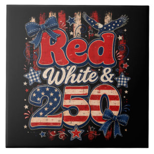 Carreau Rouge Blanc 250 Ans Liberté Américaine 1776-2026