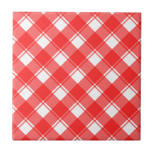 Carreau Rouge Blanc à rayures Rétro Motif Carrelag