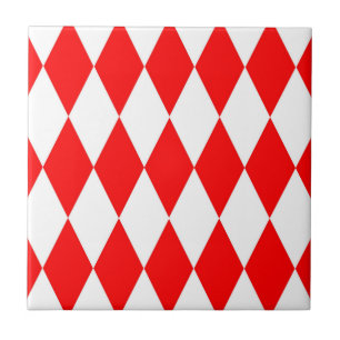 Carreau Rouge blanc Arlequin Diamants Checkers Design