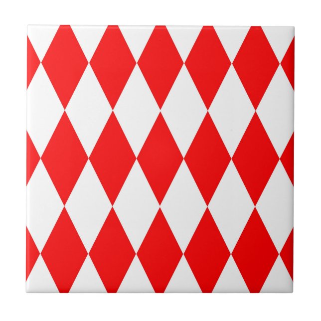 Carreau Rouge blanc Arlequin Diamants Checkers Design (Devant)