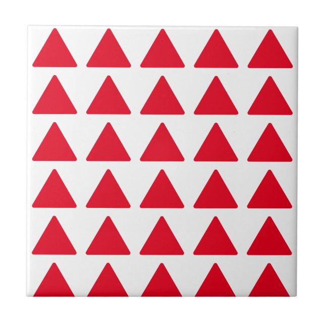 Carreau Rouge Blanc Triangle Motif Art moderne (Devant)