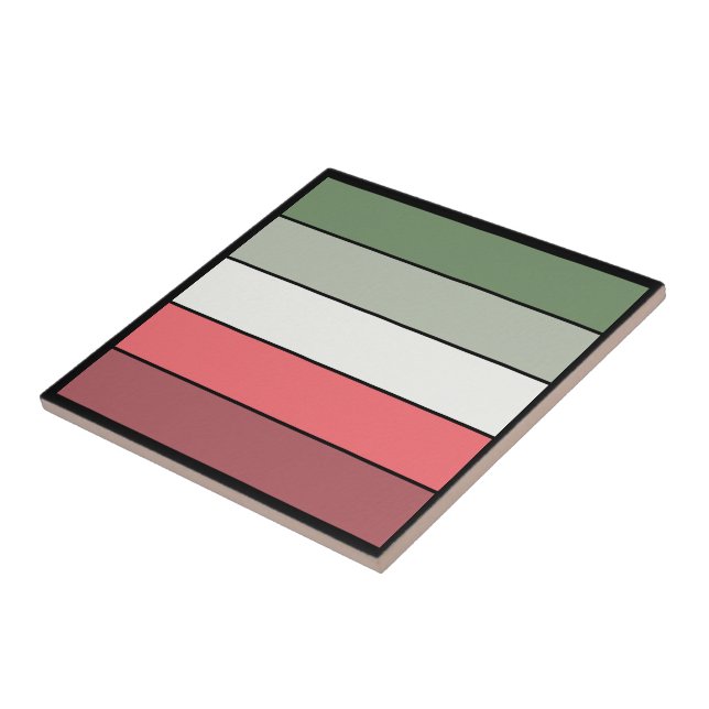 Carreau Rouge Blanc Vert de Noël sur papier texturé (Côté)
