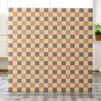 Carreau Rouge Bourgogne et Jaune Pâle Damier Rétro