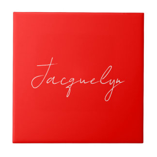 Carreau Rouge Couleur Plain Élégant Moderne Minimaliste No