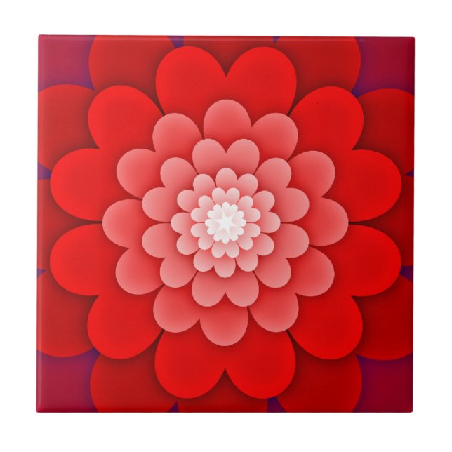 Carreau Rouge Floral Mandala-58566 (Devant)