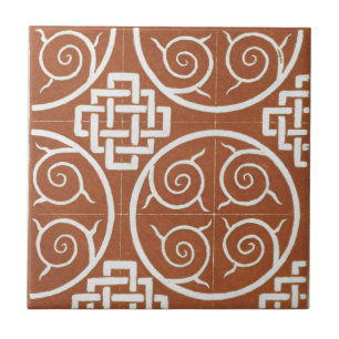 Carreau Rouge irlandais Vintage de la céramique