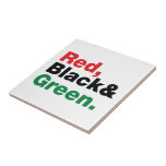 Carreau Rouge, Noir et Vert.<br><div class="desc">Rouge, Noir et Vert. Les 3 couleurs panafricaines sur le drapeau représentent : le rouge : le sang qui unit tous les peuples d'ascendance africaine noire, et versé pour la libération ; le NOIR : les noirs dont l'existence en tant que nation, bien qu'elle ne soit pas un État-nation, est...</div>