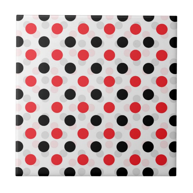 Carreau Rouge noir Pois Textile Motif Design (Devant)