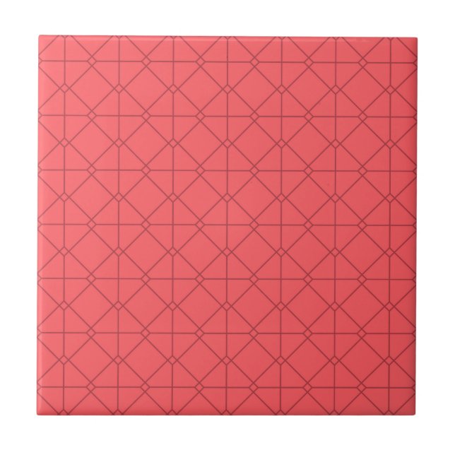 Carreau Rouge pastel, cool, tendance, illustration décorat (Devant)