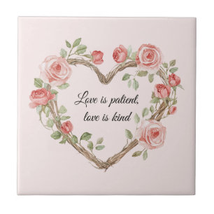 Carreau Rouge Romantique Rose Fleur Heart Amour