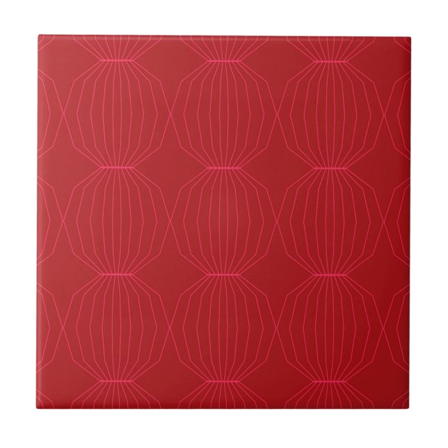 Carreau Rouge, rose, cool, unique, tendance, art décoratif (Devant)