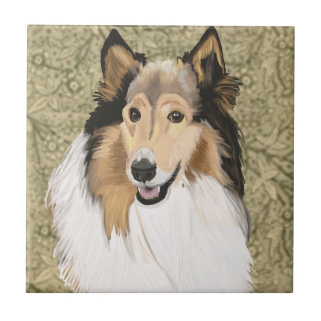 Carreau Rough Collie Portrait (Devant)