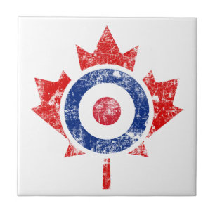 Carreau Roundel Canada Curling Hockey Cible Grunge Ice