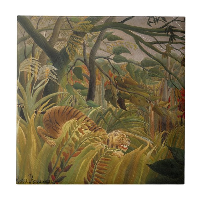 Carreau Rousseau Jungle Tropical Tiger Art (Devant)