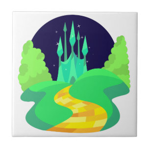 Carreau route en brique jaune