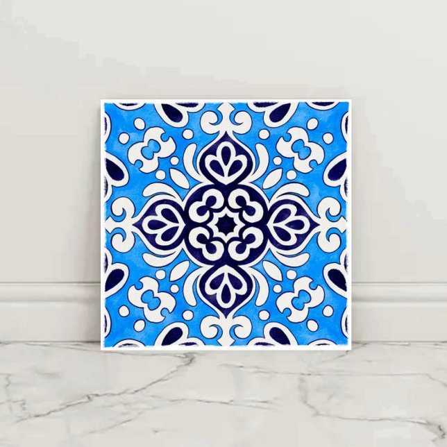 Carreau Royal Blue Ceramic Classic Geometric Mosaic  (Créateur téléchargé)