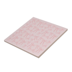 Carreau Rubans Boho Rose Motif Sur Rose Poudré