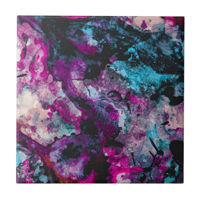 Carreau Ruby et Sapphire Crystal Geode Abstrait (Devant)