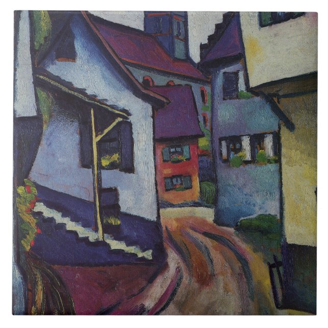 Carreau Rue Avec Église À Kandern Août Macke (Devant)
