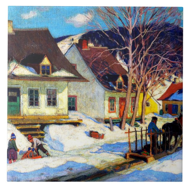 Carreau Rue du village de Québec par Clarence Gagnon (Devant)
