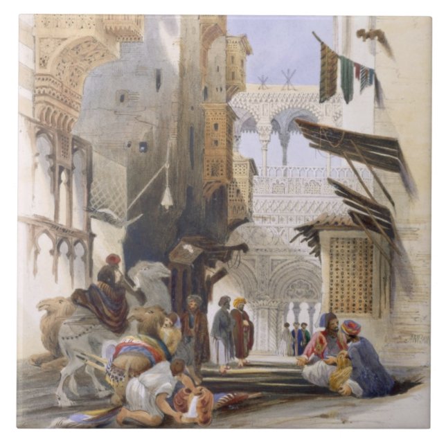 Carreau Rue menant à l'EL Azhar, le Caire grand, pub. 1846 (Devant)