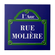 Rue Moliere, plaque de rue de Paris