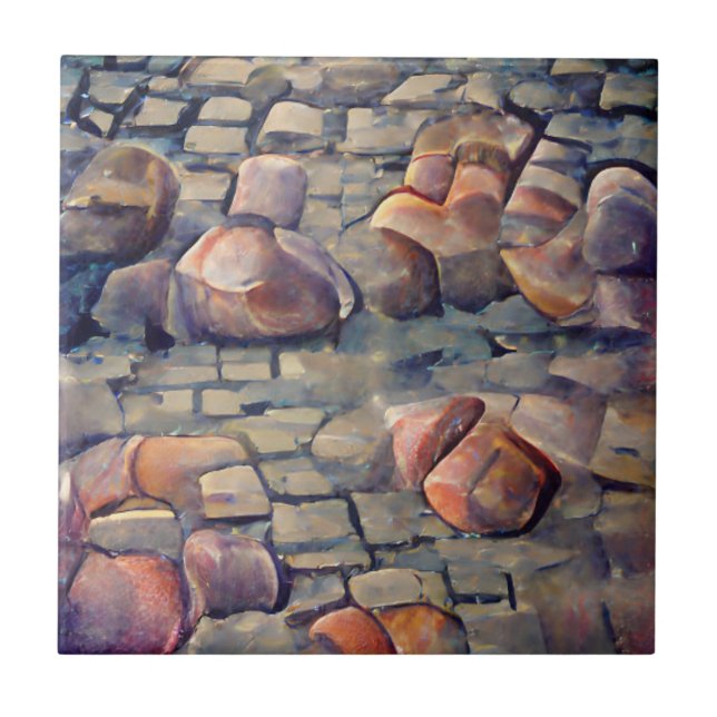 Carreau Rues pavées art graphique (Devant)