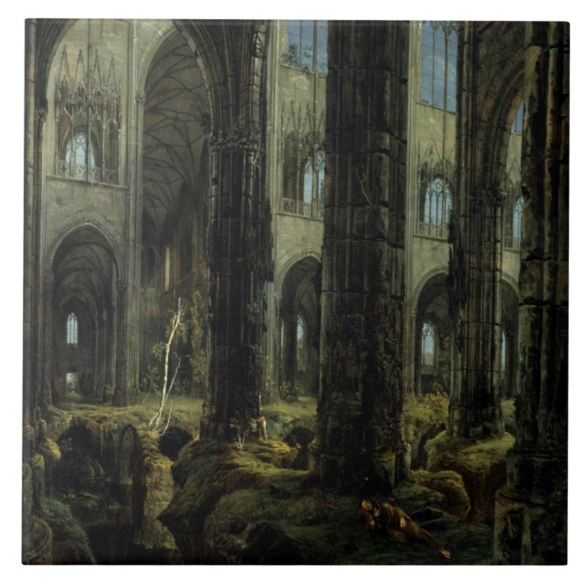 Carreau Ruines de l'église gothique (par Carl Blechen) (Devant)