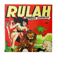 Rulah et un grand lion effrayant