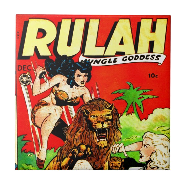 Carreau Rulah et un grand lion effrayant (Devant)