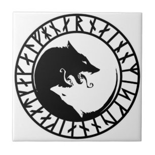 Carreau Runic Dire Wolf viking norse runes nordiques