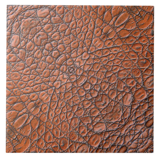 Carreau Russe Brown Cowboy Ouest Pays Cuir Imprimer (Devant)