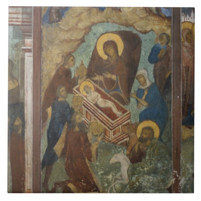Carreau Russie, Yaroslavl, fresque dans la cathédrale St.  (Devant)