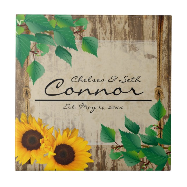 Carreau Rustic Barn Wood Sunflower (Devant)